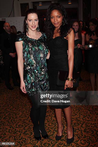 Michelle Ryan and Naomie Harris attend the Jameson Empire Film Awards 2010 held at the Grosvenor House Hotel on March 28, 2010 in London, England.