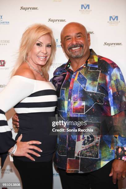 Lisa Fuhr and Edmonton Oilers Hall of Fame Goaltender Grant Fuhr attend Joe Carter Classic After Party at Ritz Carlton on June 21, 2018 in Toronto,...