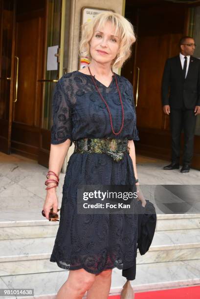 Actress Fanny Cottencon attends the Amnesty International 34 th Gala at Theatre Champs Elysees and after Party at La Maison Blanche on June 21, 2018...