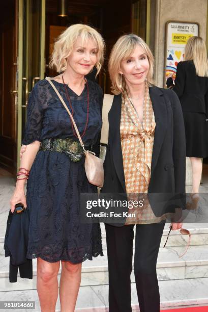 Actresses Fanny Cottencon and Elise Servier attend the Amnesty International 34 th Gala at Theatre Champs Elysees and after Party at La Maison...