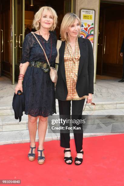 Actresses Fanny Cottencon and Elise Servier attend the Amnesty International 34 th Gala at Theatre Champs Elysees and after Party at La Maison...