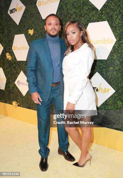 Romeo Miller and Miss Diddy arrive at the BET Her Awards Presented By Bumble at Conga Room on June 21, 2018 in Los Angeles, California.