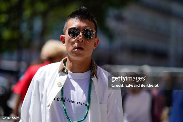 Edison Chen, outside Louis Vuitton, during Paris Fashion Week - Menswear Spring-Summer 2019, on June 21, 2018 in Paris, France.