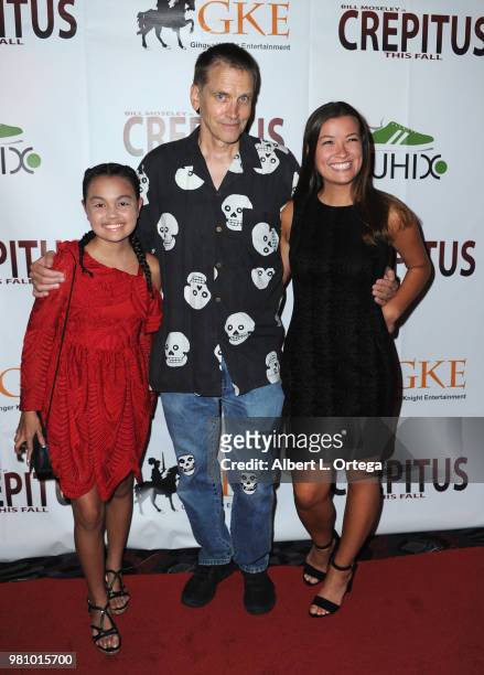 Chalet Lizette Brannan, Bill Moseley and Caitlin Williams arrive for the Premiere Of "Crepitus" held at Los Feliz Theatre on June 21, 2018 in Los...