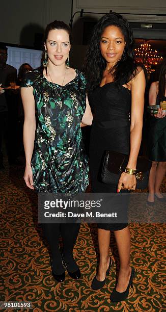 Michelle Ryan and Naomie Harris arrive at the Jameson Empire Film Awards at the Grosvenor House Hotel, on March 28, 2010 in London, England.