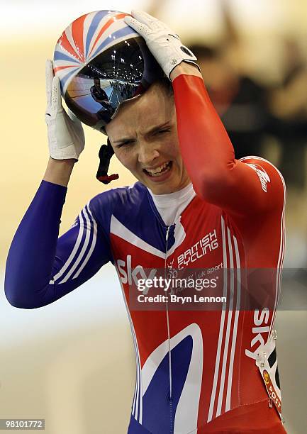 Victoria Pendleton of Great Britain finished second in the Women's Keirin on day five of the UCI Track Cycling World Championships at the Ballerup...