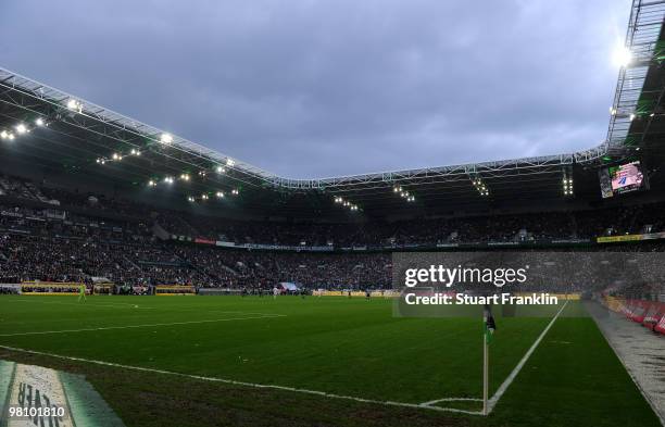 General view of the Borussia Park stadium during the Bundesliga match between Borussia Moenchengladbach and Hamburger SV at Borussia Park on March...