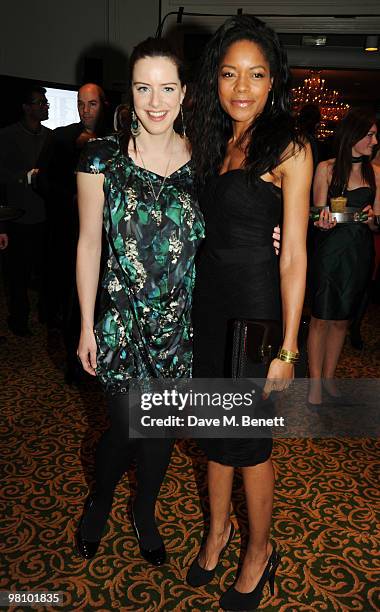 Michelle Ryan and Naomie Harris arrive at the Jameson Empire Film Awards at the Grosvenor House Hotel, on March 28, 2010 in London, England.