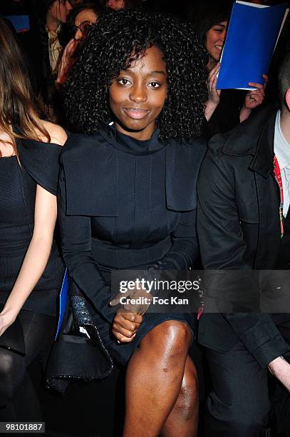 Actress Aissa Maiga attends the Karl Lagerfeld - PFW - Ready To Wear - Fall/Winter 2011 - Front Row at Espace Ephemere Tuilerieson March 7, 2010 in...