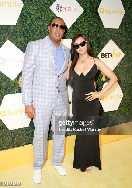Master P and Cymphonique Miller arrive at the BET Her Awards Presented By Bumble at Conga Room on June 21, 2018 in Los Angeles, California.