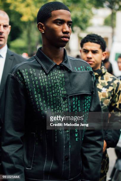 Christian Combs outside the Rick Owens show during Paris Fashion Week Mens Spring/Summer 2019 on June 21, 2018 in Paris, France.