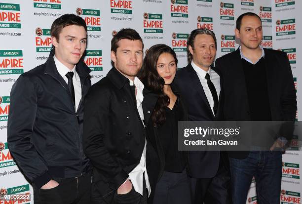 Nicholas Hoult, Sam Worthington, Alexa Davalos, Mads Mikkelsen and Director of Clash of the Titans Louis Leterrier arrive for the Jameson Empire Film...