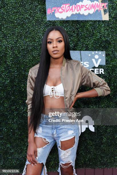 Sha Marie attends First Day Of Summer x Athletes vs. Cancer at SkyBar at the Mondrian Los Angeles on June 21, 2018 in West Hollywood, California.