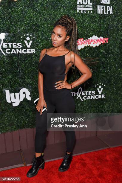Jessica Carey attends First Day Of Summer x Athletes vs. Cancer at SkyBar at the Mondrian Los Angeles on June 21, 2018 in West Hollywood, California.