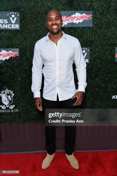 Erik Swoope attends First Day Of Summer x Athletes vs. Cancer at SkyBar at the Mondrian Los Angeles on June 21, 2018 in West Hollywood, California.