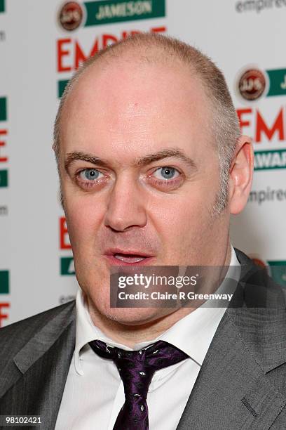 Dara O'Briain poses at the Winners Boards at the Jameson Empire Film Awards held at the Grosvenor House Hotel, on March 28, 2010 in London, England.