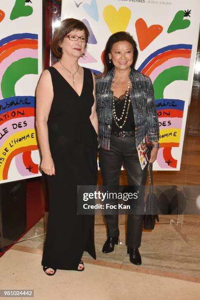 Amnesty International France President Cecile Coudriou and Paris 8th district mayor Jeanne D'Hauteserre attend the Amnesty International 34 th Gala...