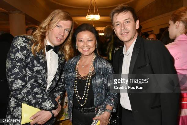 Christophe Guillarme, Jeannes d Hauteserre and Thierry Marsaux attend the Amnesty International 34 th Gala at Theatre Champs Elysees and after Party...