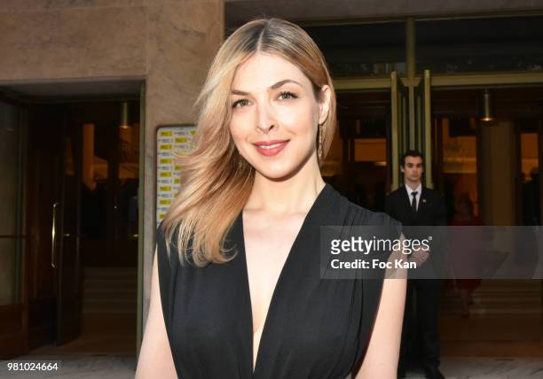 Presenter/singer Eleonore Boccara attends the Amnesty International 34 th Gala at Theatre Champs Elysees and after Party at La Maison Blanche on June...