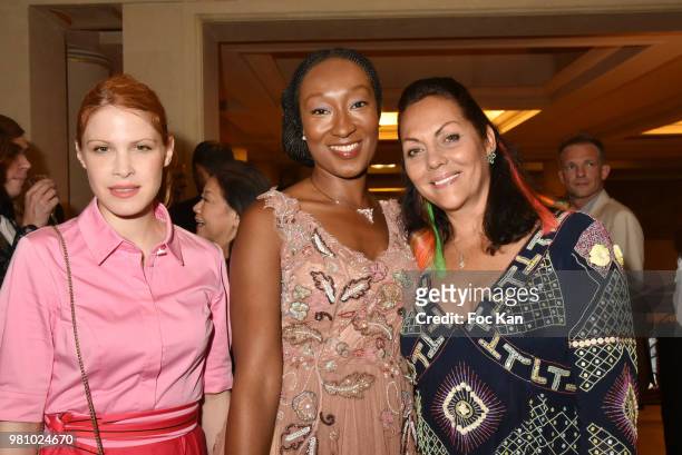 Hande Kodja, Nadege Beausson Diagne and Hermine de Clermont-Tonnerre attend the Amnesty International 34 th Gala at Theatre Champs Elysees and after...