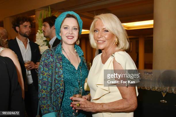 Actress Agnes Soral and Martine de Leseleuc attend the Amnesty International 34 th Gala at Theatre Champs Elysees and after Party at La Maison...