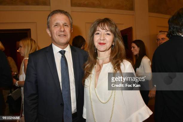Ambassador of Tunisia Abdelaziz Rassaa and his wife Samia Rassaa attend the Amnesty International 34 th Gala at Theatre Champs Elysees and after...