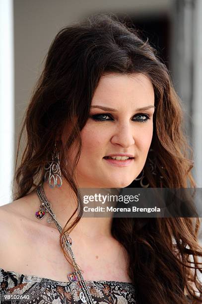 Irene Fornaciari attends "Quelli che il calcio" tv show on March 28, 2010 in Milan, Italy.