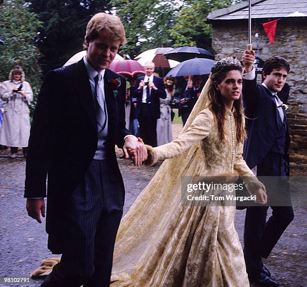 Charles Althorp and wife Victoria at their Wedding Ceremony - Althorp House. UK September 1989.