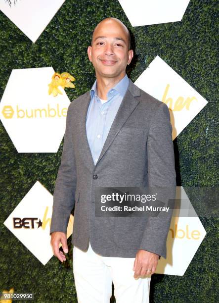 Networks President Scott Mills arrives at the BET Her Awards Presented By Bumble at Conga Room on June 21, 2018 in Los Angeles, California.