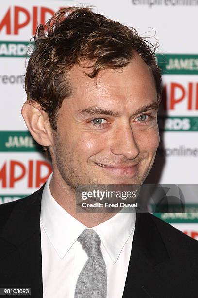 Jude Law attends the Jameson Empire Film Awards at The Grosvenor House Hotel on March 28, 2010 in London, England.