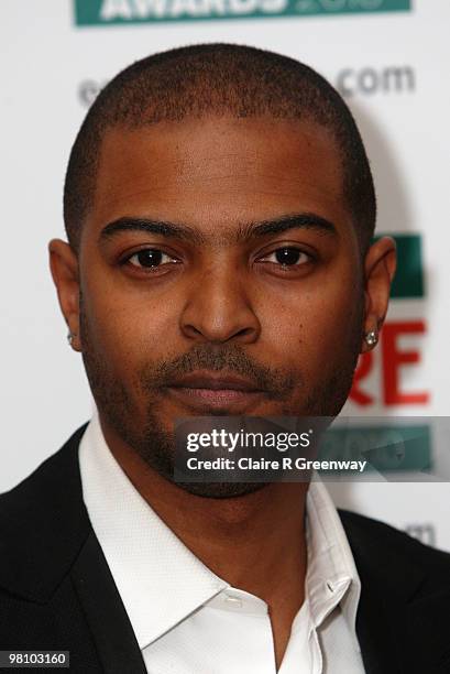 Noel Clarke poses at the Winners Boards at the Jameson Empire Film Awards held at the Grosvenor House Hotel, on March 28, 2010 in London, England.