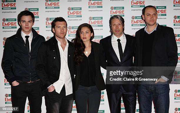 Nicholas Hoult, Sam Worthington, Alexa Davalos, Mads Mikkelsen and Director of Clash of the Titans Louis Leterrier arrive for the Jameson Empire Film...