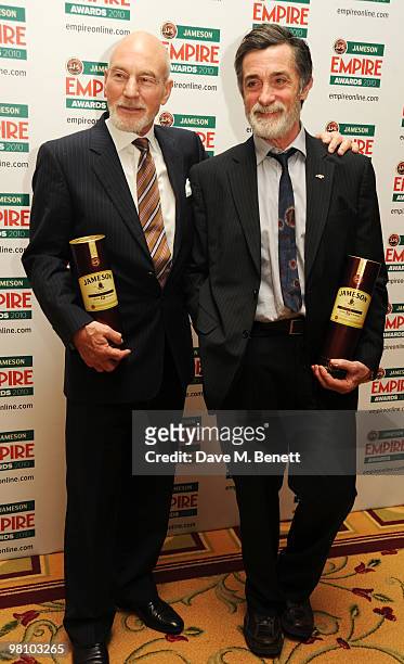 Patrick Stewart and Roger Rees attend the Jameson Empire Film Awards at the Grosvenor House Hotel, on March 28, 2010 in London, England.