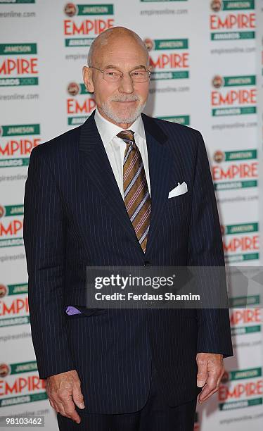 Patrick Stewart attends the Jameson Empire Film Awards at The Grosvenor House Hotel on March 28, 2010 in London, England.