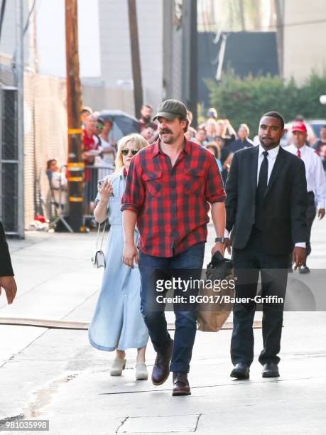 David Harbour is seen arriving at the 'Jimmy Kimmel Live' on June 21, 2018 in Los Angeles, California.