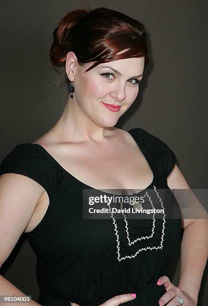 Actress Sara Rue attends the "Unveiled:Bridal Style Revealed" showcase along Melrose Place on March 28, 2010 in West Hollywood, California.