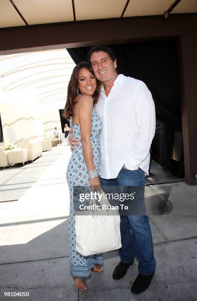 Eva LaRue and fiance Joe Cappuccio attend the ''Unveiled: Bridal Style Revealed'' collection showcase at Melrose Place on March 28, 2010 in Los...