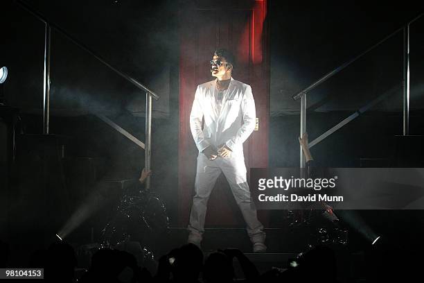 Peter Andre performs at The Liverpool Philharmonic Hall on March 28, 2010 in Liverpool, England.