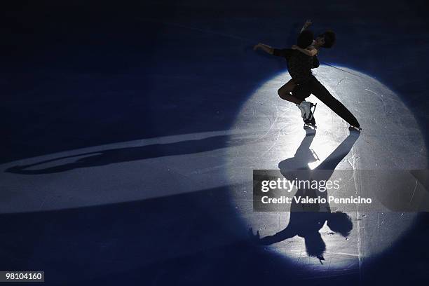 Dan Zhang and Hao Zhang of China participate in the Gala Exhibition during the 2010 ISU World Figure Skating Championships on March 28, 2010 in...