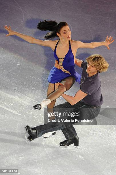 Meryl Davis and Charlie White of USA participate in the Gala Exhibition during the 2010 ISU World Figure Skating Championships on March 28, 2010 in...