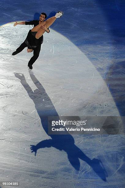 Federica Faiella and Massimo Scali of Italy participate in the Gala Exhibition during the 2010 ISU World Figure Skating Championships on March 28,...