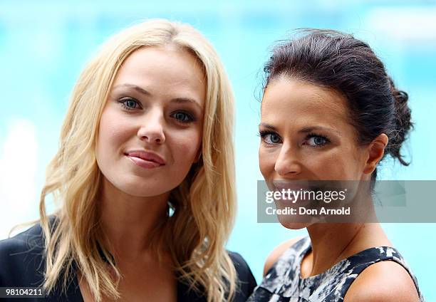 Jessica Marais and Esther Anderson pose during the nominations announcement for the 52nd TV Week Logie Awards at The Ivy on March 29, 2010 in Sydney,...