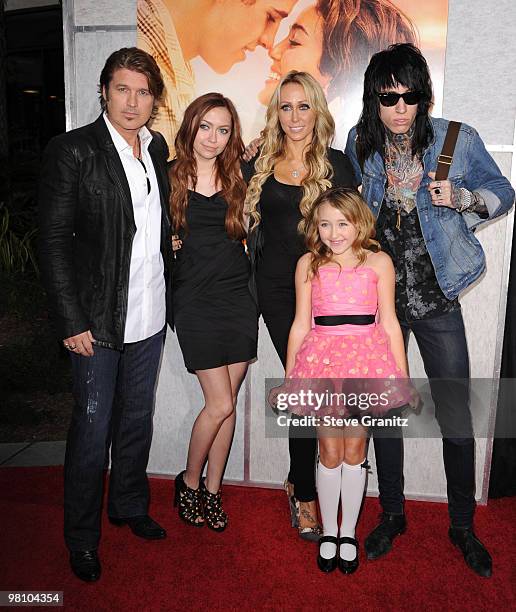 Billy Ray Cyrus and Executive producer Tish Cyrus and Family attends the "The Last Song" Los Angeles Premiere at ArcLight Hollywood on March 25, 2010...