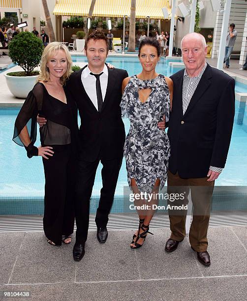 Rebecca Gibney, Paul McDermott, Esther Anderson and Ray Meagher pose during the nominations announcement for the 52nd TV Week Logie Awards at The Ivy...