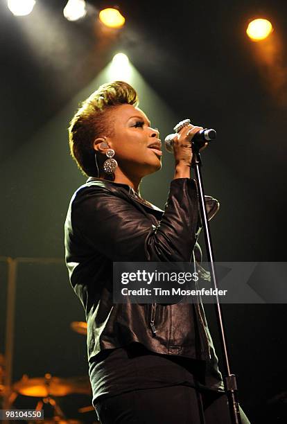 Chrisette Michele performs in support of her Epiphany release at the Regency Ballroom on March 27, 2010 in San Francisco, California.