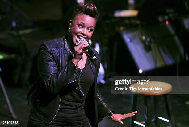 Chrisette Michele performs in support of her Epiphany release at the Regency Ballroom on March 27, 2010 in San Francisco, California.