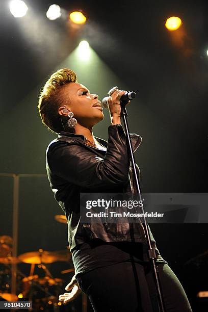 Chrisette Michele performs in support of her Epiphany release at the Regency Ballroom on March 27, 2010 in San Francisco, California.