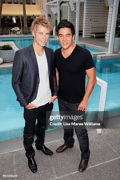 Luke Mitchell and James Stewart poses during the nominations announcement for the 52nd TV Week Logie Awards at The Ivy on March 29, 2010 in Sydney,...