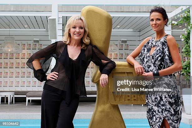 Rebecca Gibney and Esther Anderson poses during the nominations announcement for the 52nd TV Week Logie Awards at The Ivy on March 29, 2010 in...