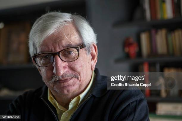 Diplomatic and politician Dante Caputo looks on during an exclusive portrait session at his home on October 16, 2015 in Buenos Aires, Argentina....